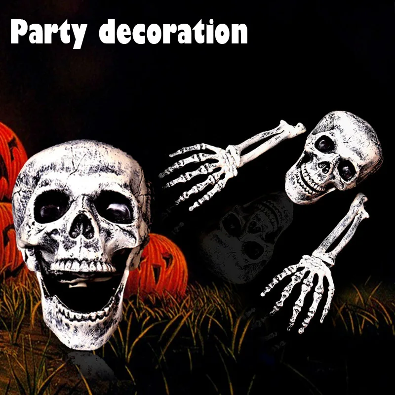 

Horror Halloween Decoration Buried Alive Plastic Lifelike Lawn Skulls Hanging Outdoor Skeleton Home Yard Carnival Supplies