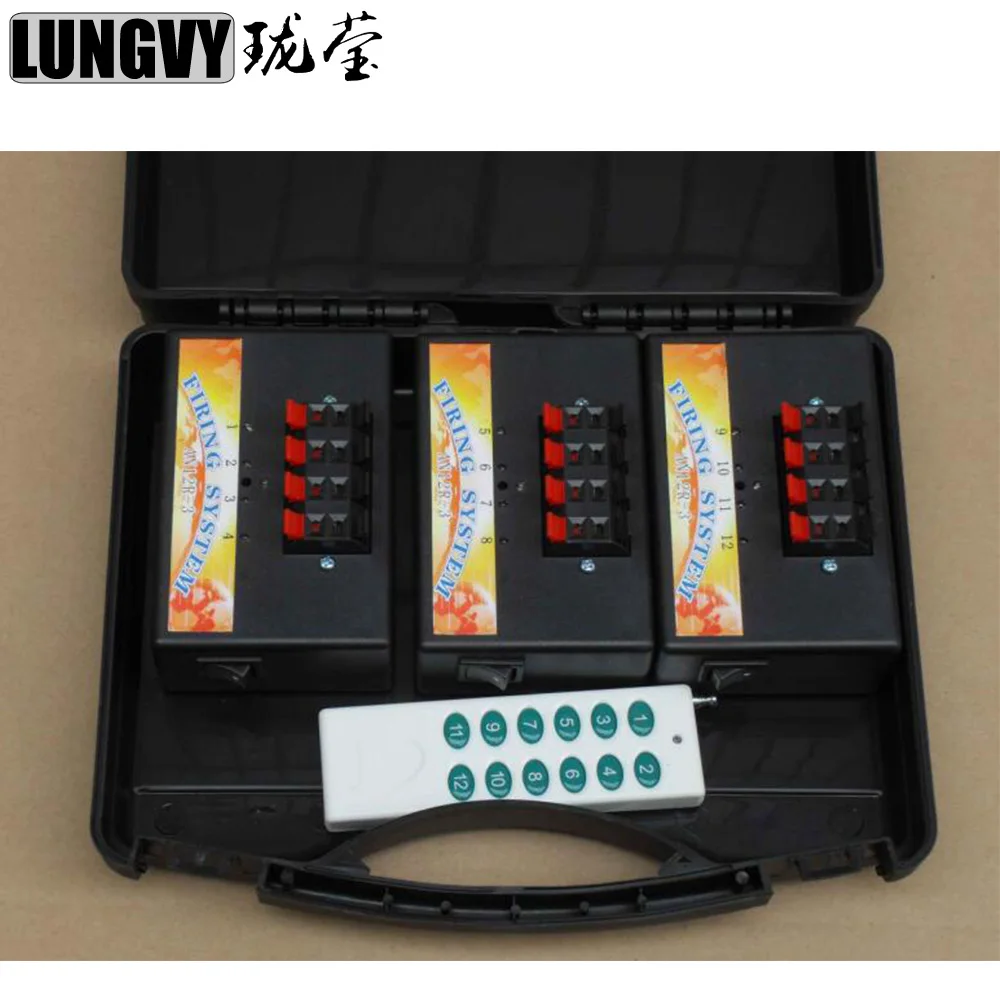 

12 Channels Cold Firework Igniter Machine Wireless Remote Pyrotechnics 3 Receiver Stage Equipment Fountain Firing System