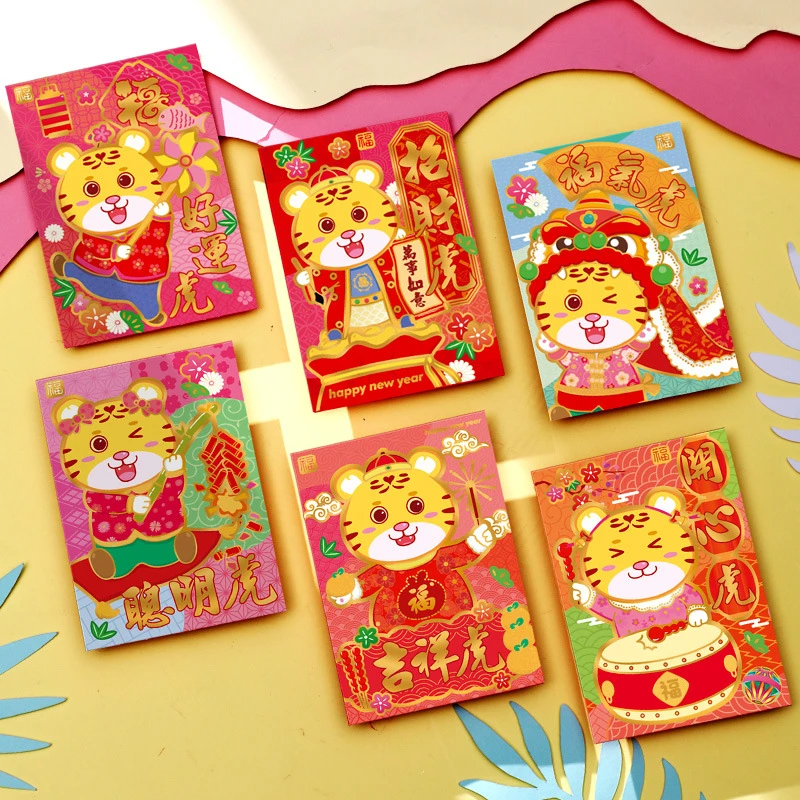 漫画ミックススタイルの赤い封筒クールな漫画かわいい年ラッキーなお金のない春のフェスティバル赤いポケット 紙封筒 Aliexpress