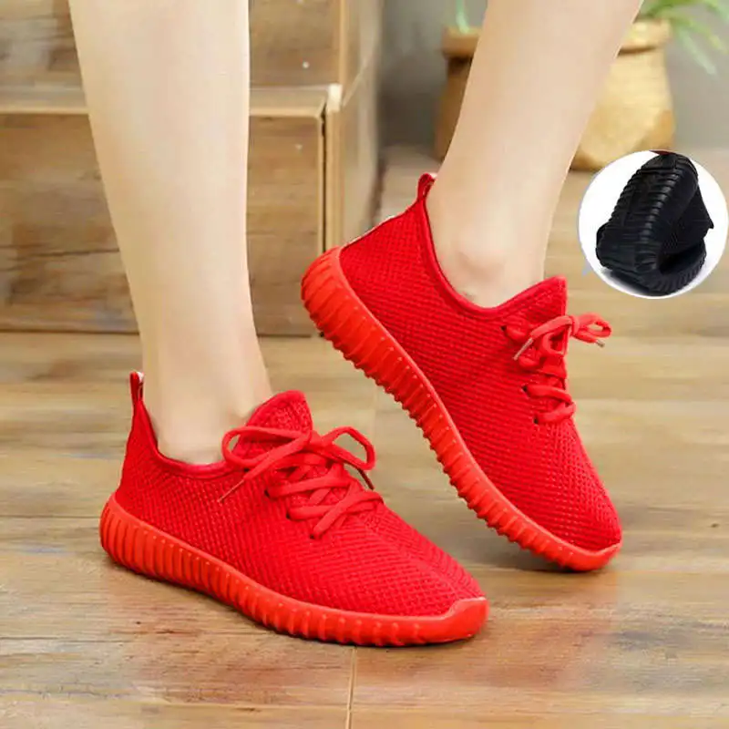 2019 zapatos casuales de Mujer Zapatos Deportivos bajos zapatos deportivos de Mujer Zapatos rojos transpirables zapatos de mujer - AliExpress
