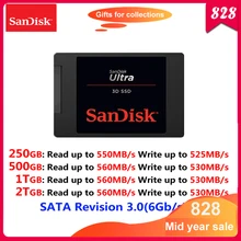 Sandisk ультра 3D Внутренний твердотельный накопитель 250 ГБ 500 1 ТБ 2 ТБ 560MBS жесткий диск SATA 3,0(6 ГБ/сек.) для ноутбука, настольного компьютера