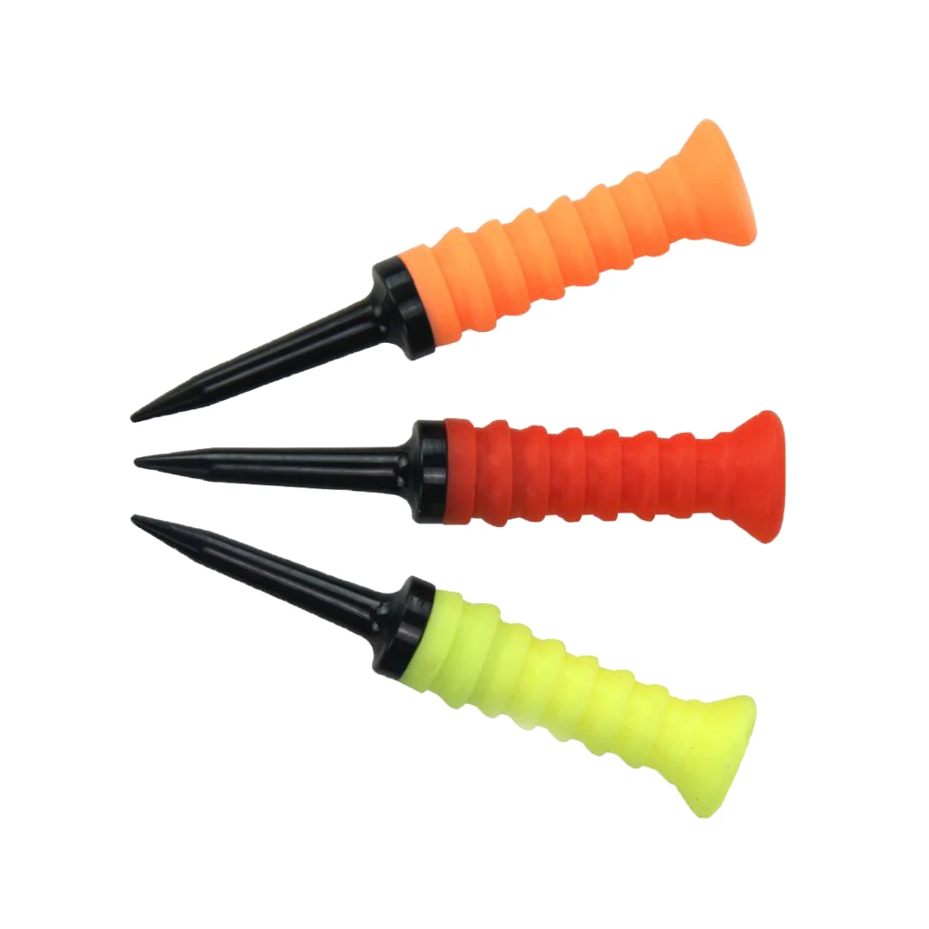 3 Pieces Elastic Golf Tee Zero Friction Golf Tee Golf Club Tee Club Practice Equipment Golf Tee Accessories Color Random