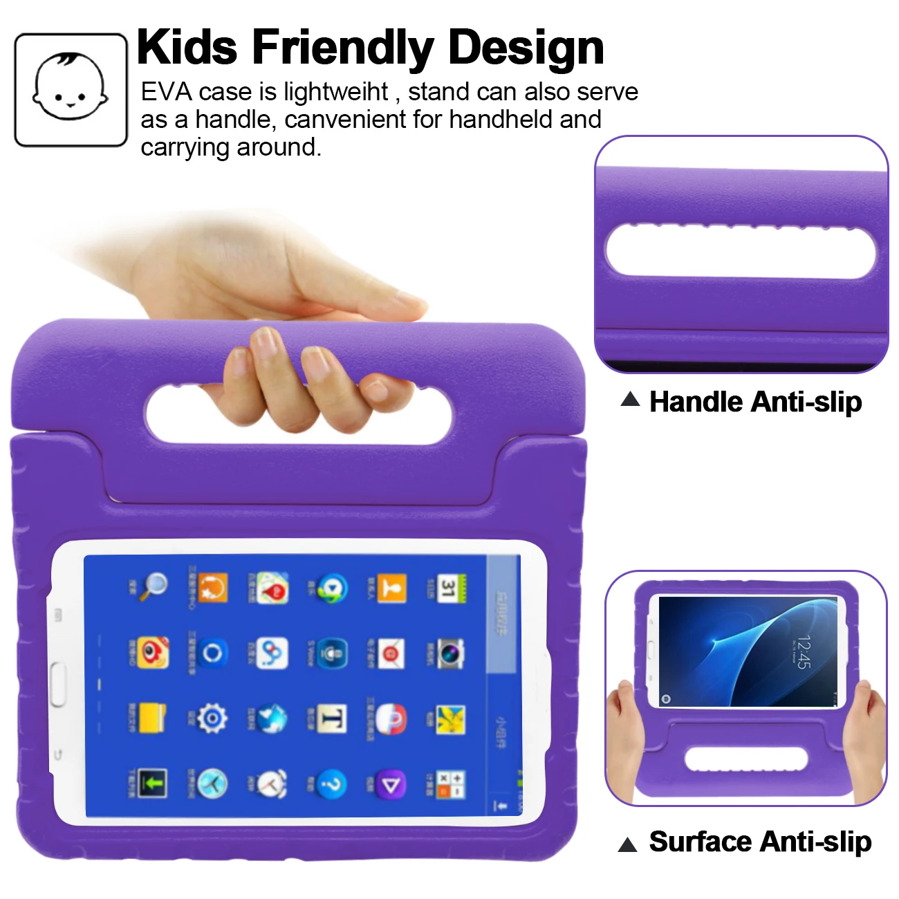 

Tablet Case For Samsung Galaxy Tab 3 10.1 P5200 Children Safe Rugged Proof EVA Foam Case Handle Stand Shockproof Cover