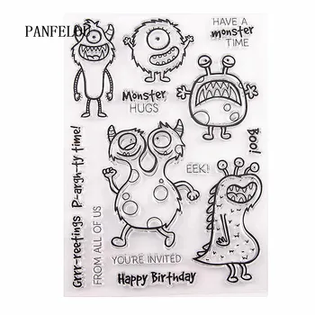 

PANFELOU 15x21 monster elf Transparent Clear Silicone Stamp/Seal DIY scrapbooking/photo album Decorative clear stamp sheets
