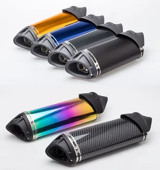 

Universal 35MM Motorcycle modified Cobra triangle exhaust pipe muffler BackPressure for AKRAPOV exhaust