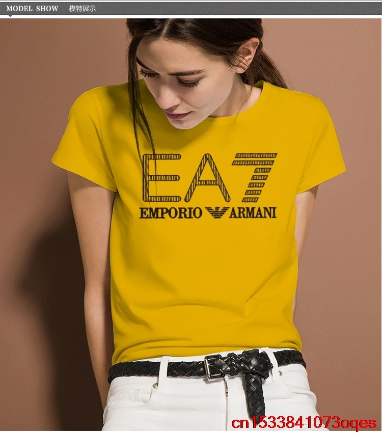 Armani- New Original Brand T Shirt Women Tops Summer Short Sleeve Fashion T-shirt 100% Cotton Tshirt 2AR56