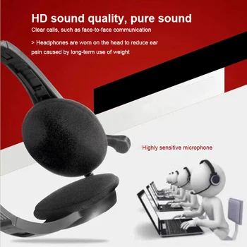 

Wired Notebook 3.5mm Earphones Integrated Headset Computer Headset With Microphone Computer Over-ear Headset For Smartphones