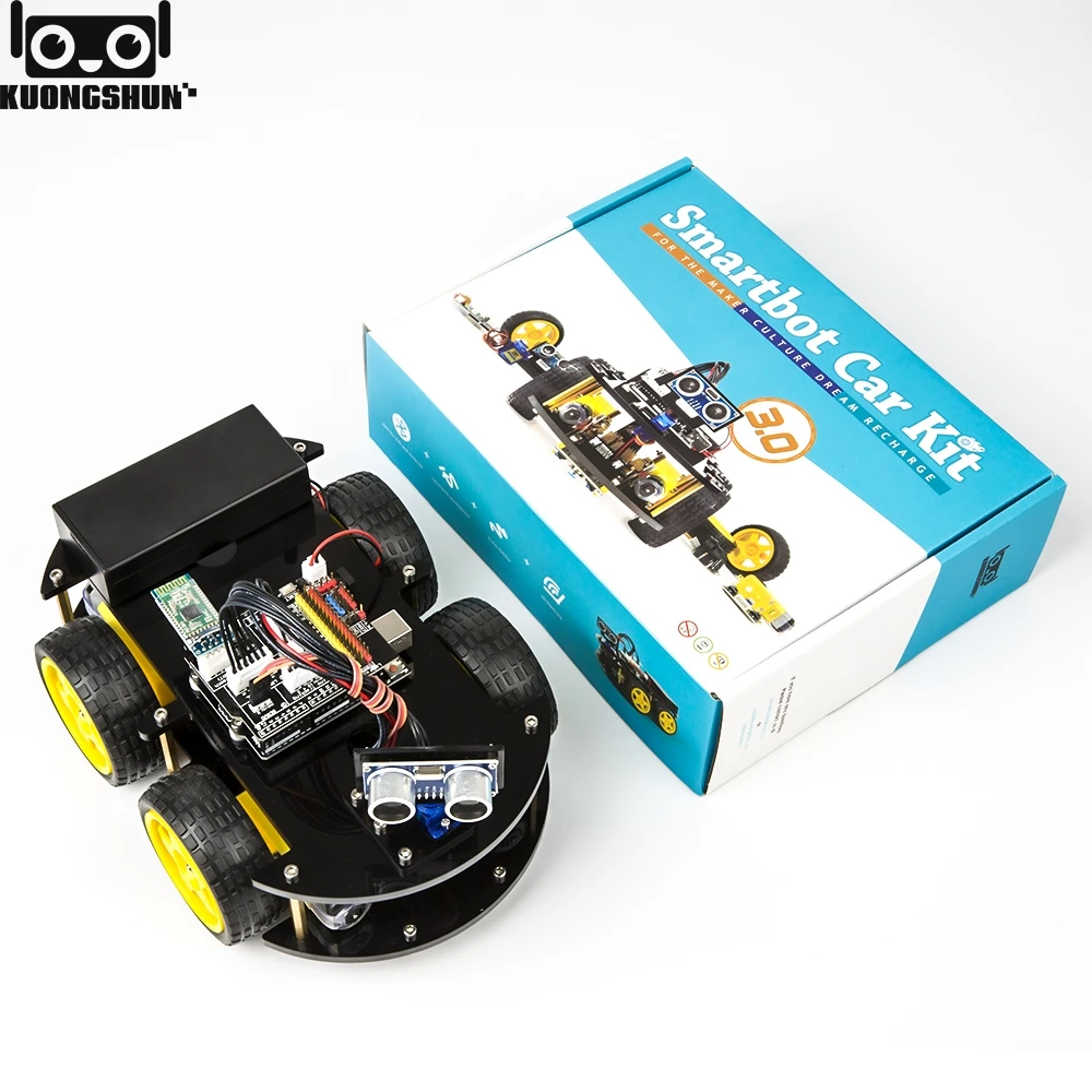 Новейший умный и развивающий игрушечный автомобиль для Arduino UNO R3 стартовый набор с учебником