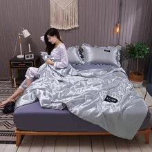 7 цветов сплошной цвет мыть хлопок кондиционер летнее одеяло дышащие постельные принадлежности Одеяла для взрослых детей пледы покрывала