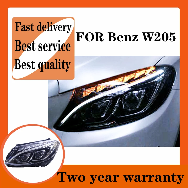 

For Benz W205 Headlights 2015-2019 C180 C200 C260 New All LED Headlight LED DRL Hid Bi Xenon Auto Accessories