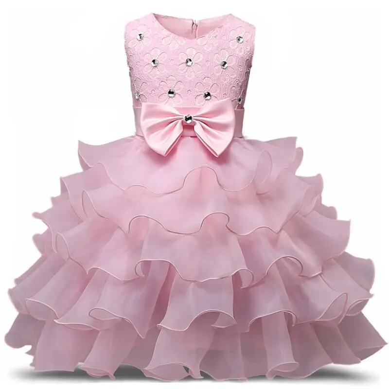 Платье принцессы для маленьких девочек, розовое платье для крещения, крещение новорожденного, платье для первого дня рождения, для маленьких девочек - Цвет: 03 Baby Dress 5