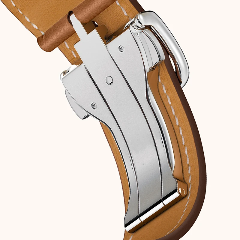 Ремешок из натуральной кожи для iWatch Series 6 SE сменный Браслет с пряжкой Apple Watch 5 4