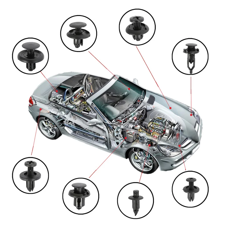 Одна коробка автомобиля крепежные зажимы с ручным инструментом двери отделка панели заклепка на автомобильный бампер фиксатор нажимной крышки двигателя зажим для крыла