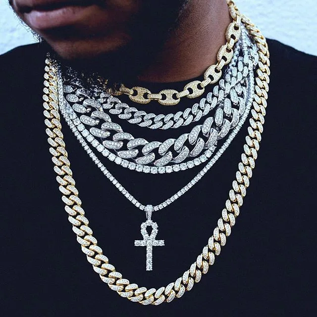 Мода Iced Out цепь ожерелье 18 &quot24&quot 28 &quotдюймов Цепь хип хоп панк украшения в стиле