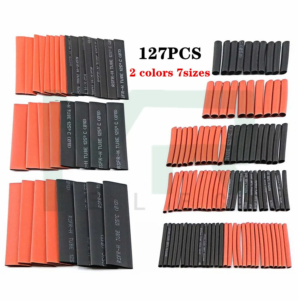 Details about   127Pcs Polyolefin 2:1 Heat Shrink Tubing Sleeving Wire Cable Wrap Sleeve Tube 