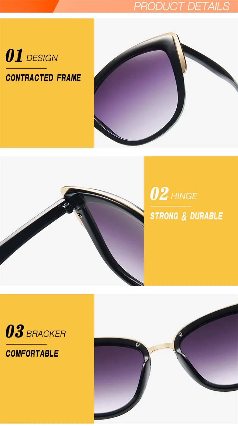 Занавес окулярные кошачий глаз солнцезащитные очки женские брендовые дизайнерские винтажные градиентные очки ретро женские очки UV400 Gafas de Sol Mujer