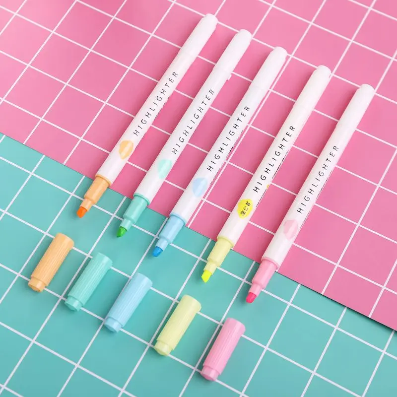 

5pcs Eye Color Dual Double Head Highlighter Pen Marker Liquid Chalk Fluorescent