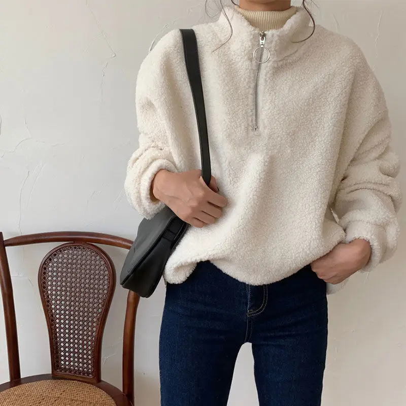 

Sweatshirt Women New Style Cashmere Sweater with Cashmere Thickening Ins Sweater with Cashmere womens winter tops long sleeve