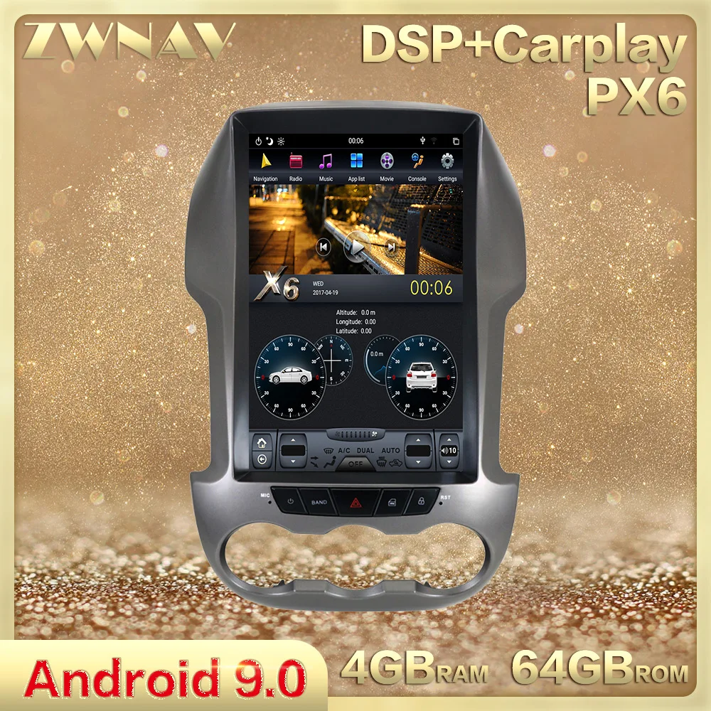 DSP Carplay вертикальный Tesla экран Android 9 0 Автомобильный мультимедийный плеер для Ford