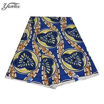 

YANTEX Hot Sale African Wax Prints Fabric Tissus Patchwork Polyester Material Veritable Wax African Ankara Fabrics Batik 6 Yards