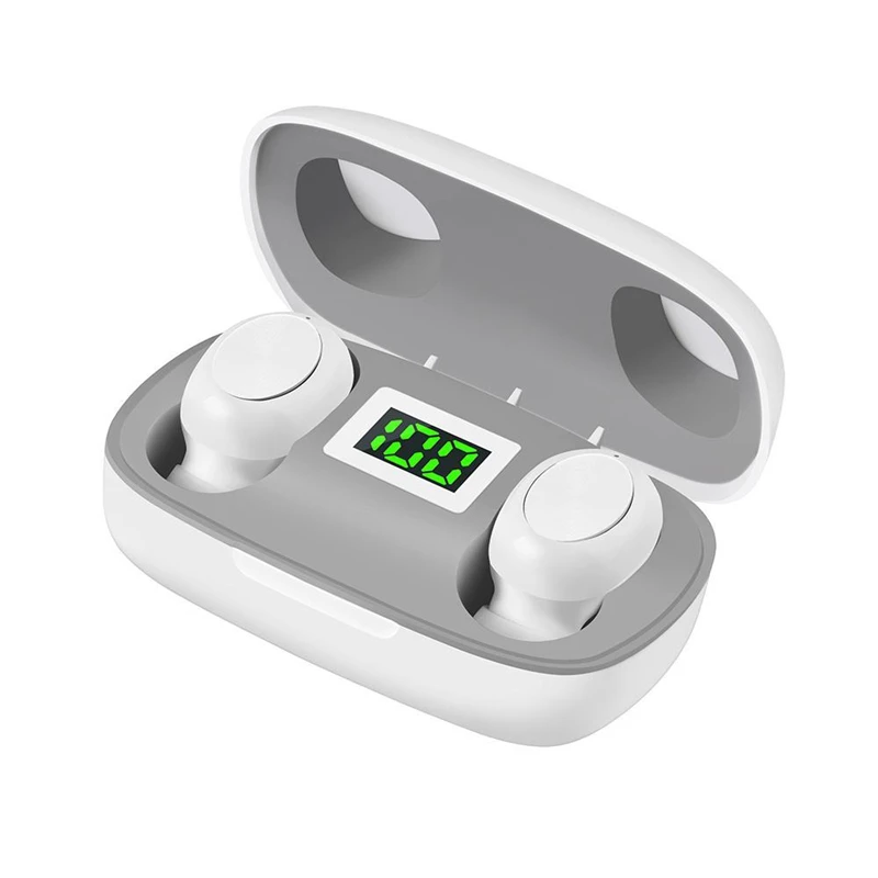 white TWS Bluetooth 5,0, беспроводные наушники, Hi-Fi, стерео наушники, спортивные, для бега, сенсорное управление, гарнитура, шумоподавление, наушники, HD вызов - Цвет: white