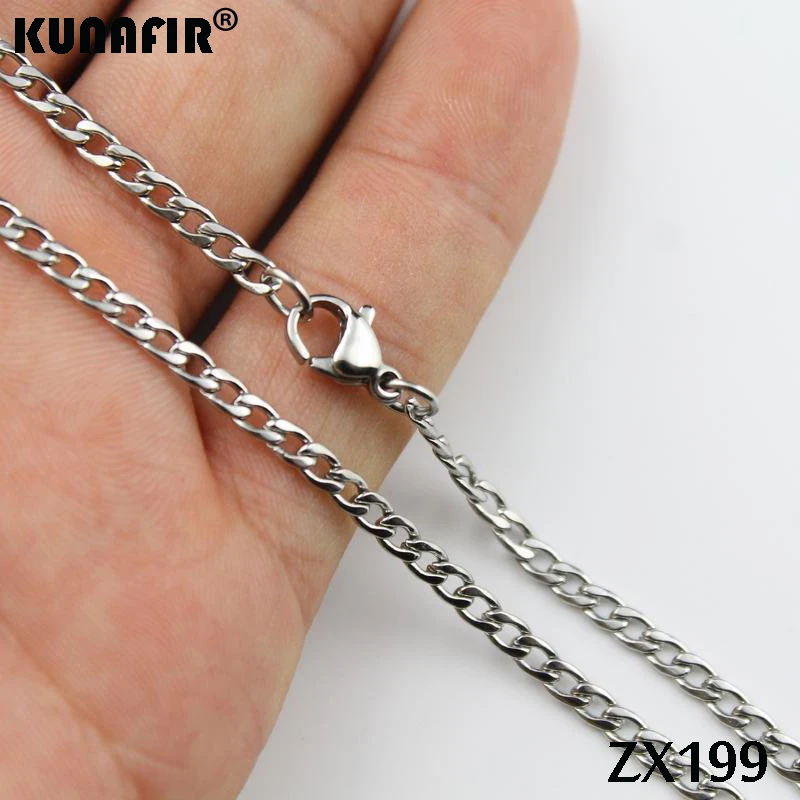 ZX199 (3mm) Cuba цепь из нержавеющей стали ожерелье 3 мм-15 мм NK Figaro цепочка модные ювелирные изделия Мужская цепочка на шею 5 шт-100 шт - Окраска металла: ZX199 (3mm)