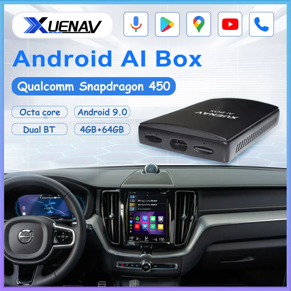 Reproductor Multimedia con Android y Bluetooth para Volvo, dispositivo Mini con CarPlay