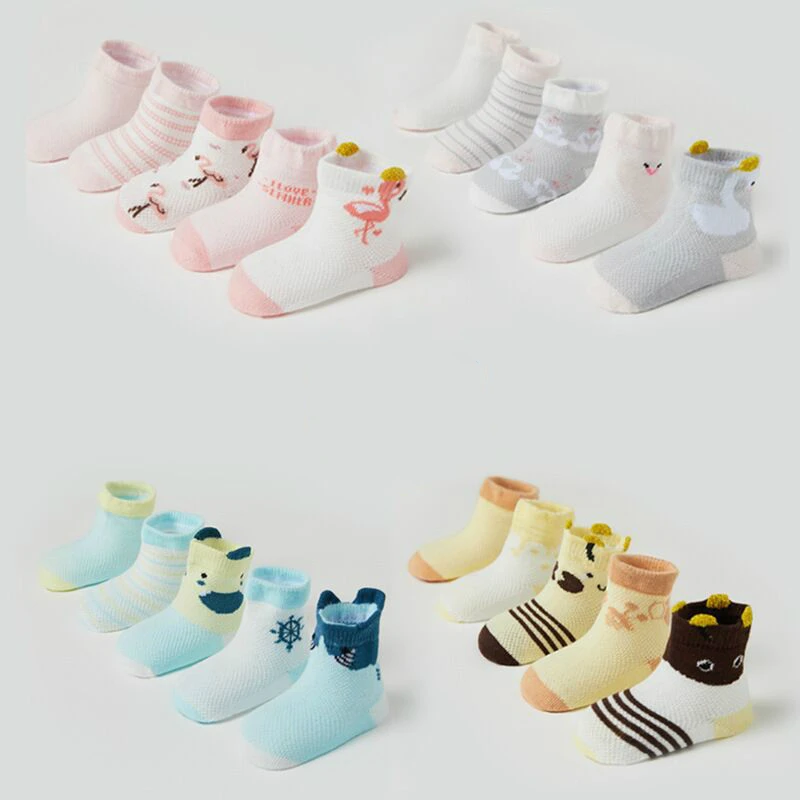 

5 Pairs Children Cotton Animal Cartoon Socks Breathable Mesh Socks Cartoon Baby Socks Girls Kids Sport Socks 3-5T Wholesale