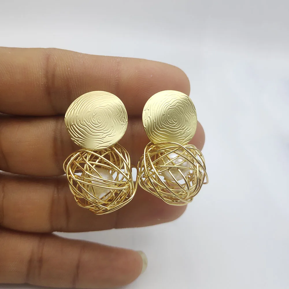 Женские серьги с подвеской в виде шара Современные геометрические золотыми