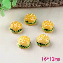 Kawaii Resin Cabochons 3D Food Burger Bread Clay Beading Charms Pendant Material Hair Bow Center DIY Embellishments