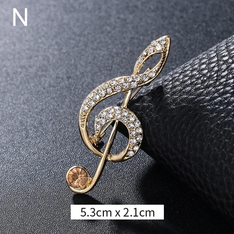 Elegant Musical Note Shape Brooches Fashion Luxurious Shiny Colorful Rhinestones Brooches Pins Clothes Accessories Gifts