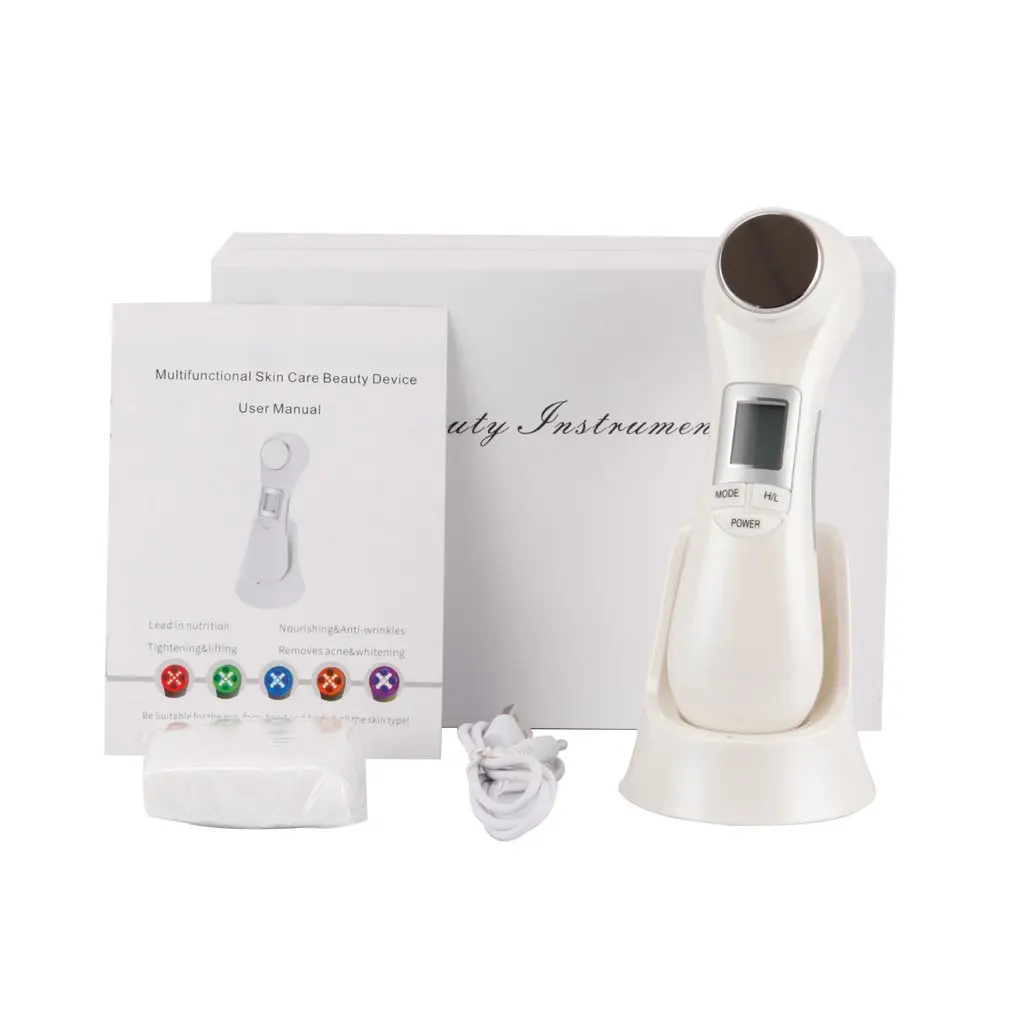 

Six In One Facial Massager Double-sided Head Radio Frequency Machine LED Photon Face Tool Skin Care Massager