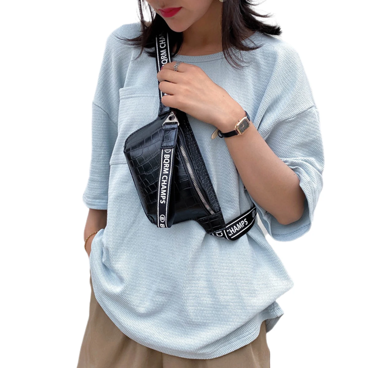 

AA Women's Stone Pattern Chest Bag Fashion Wild Shoulder Bag Large Capacity Casual Multi-color Waist Bag For Traveling