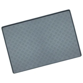 

Home Creative Cushion Soft Silicone Floor Mat Durable Feeding Mat Anti-Slip Food Pad for Pet Cat Dog (Grey)