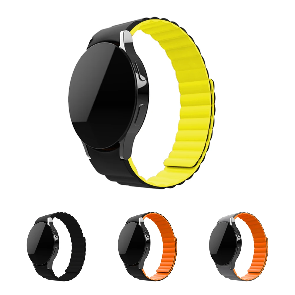 Ремешок силиконовый магнитный для Samsung Galaxy Watch 4 Classic мягкий браслет наручных
