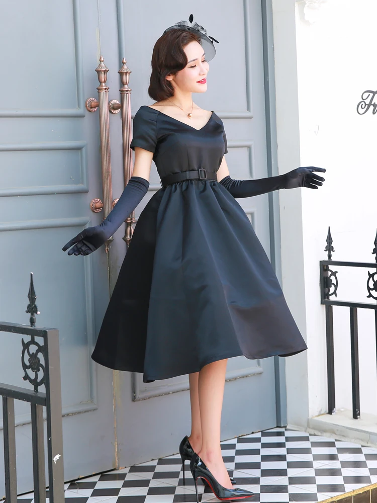 Tea Length Vintage Style Prom Dresses Vintage Swing Dresses 1950s  Damen-Vintage Halterkleid Im 50er Jahre
