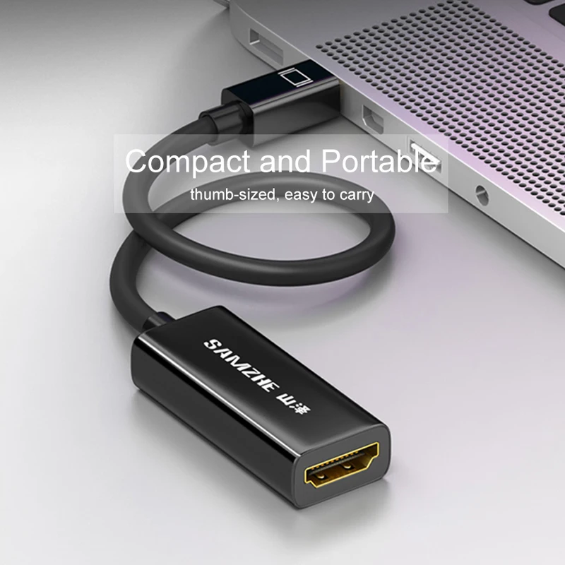 Адаптер SAMZHE Mini DisplayPort HDMI конвертер Thunderbolt для Apple MacBook Air Microsoft Surface Pro белый цвет| |