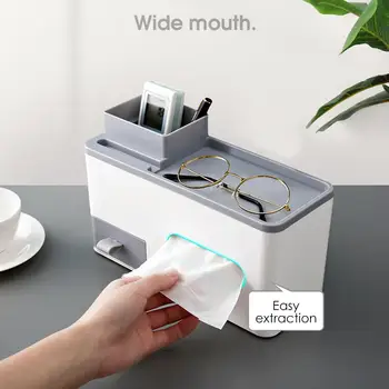 

Simple Desktop Remote Control Storage Box Living Room Desktop Shelf Multifunctional Drawer Paper Box Household Tissue Box
