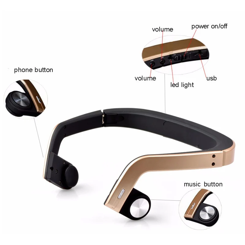 ZD100 Handsfree костяные проводные наушники Bluetooth беспроводная гарнитура для наушников стерео Спорт Audifonos наушники для iPhone xiaomi