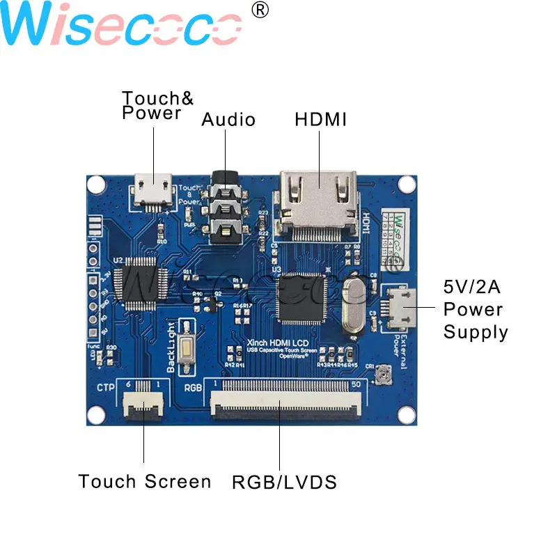 Wisecoco RGB LVDS USB HDMI аудио драйвер платы контроллер совместим с емкостным сенсорным экраном панели plug and play