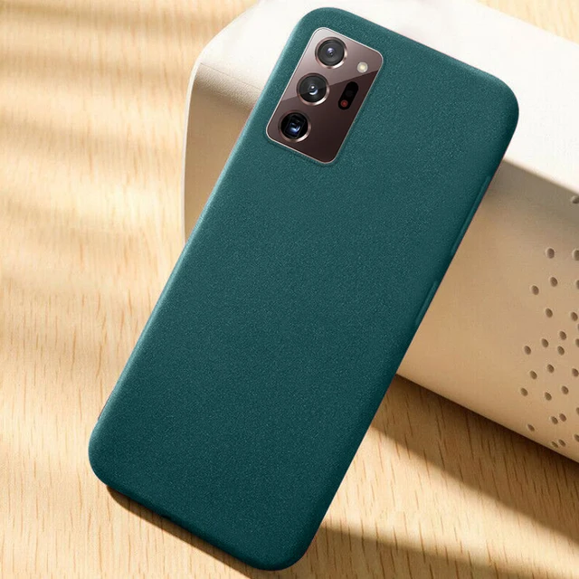 Sandstone Slim Rubber Matte Soft Case For Samsung Galaxy S22 S20 FE Note20 S21 Ultra M52 A70 A51 A71 A52 A72 S8 S9 S10 Plus A12 green