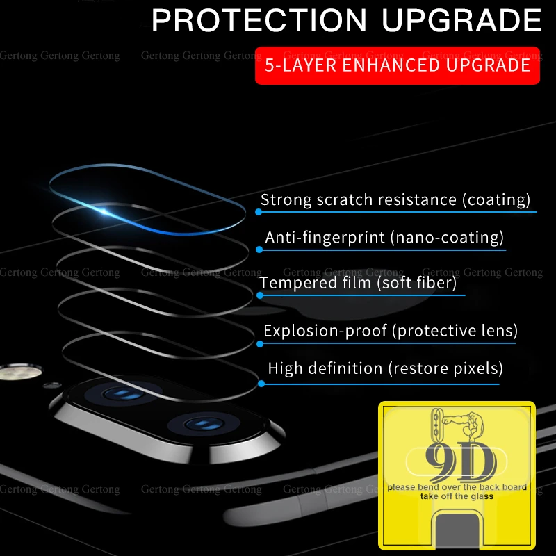 9D Camera Explosion Protection Tempered Glass For iPhone 8 7 Plus XS MAX Camera Screen Protector Film For iPhone 7 8 X XS XR