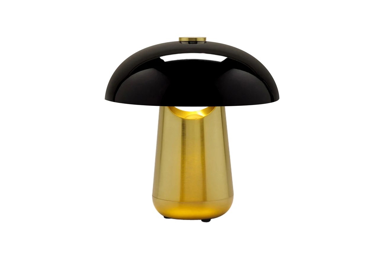 Black and gold Скандинавская креативная Грибная настольная лампа, роскошная железная настольная лампа, домашний деко, Настольный светильник для спальни, кабинета, чтения, рядом с лампой, светильник - Цвет абажура: Black and gold