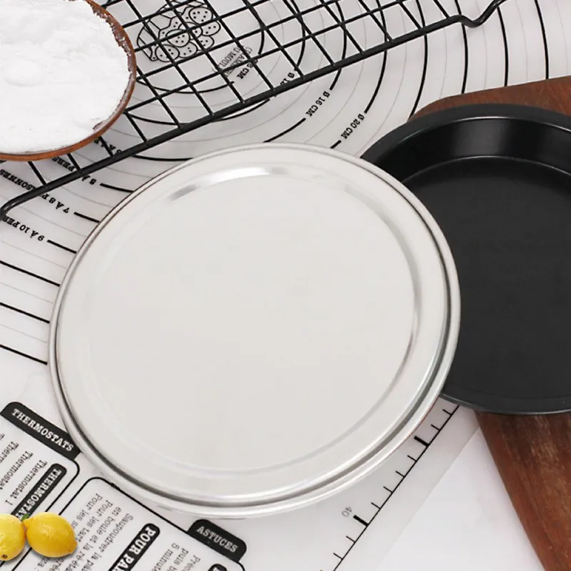 Aluminum Round Pizza Plate Pizza Pan Tray Non-stick Mold Baking Pan Tool Kitchen Cake Baking Mould DIY Bakeware Mold