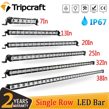 

Tripcraft Slim LED Light Bar Single Row 7" 13" 20" 25" 32" 38'' 60W 90W 120W 150W 180W for SUV 4X4 Off Road LED Work Light Lamp