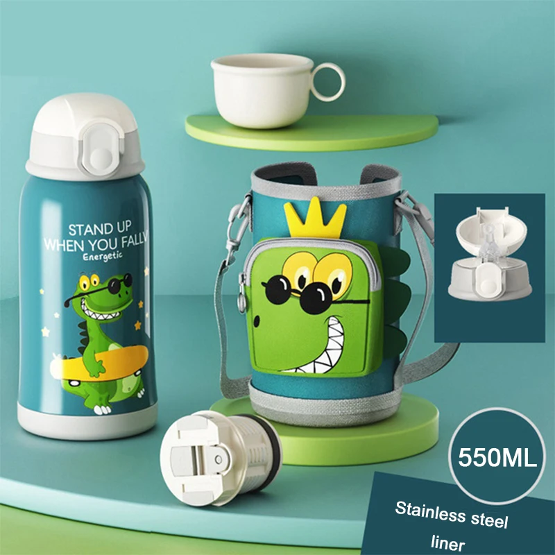 Smart Suit Thermos Cups With Straw Travel Coffee Mug Stainless Steel Children Water Bottle Office Business Gift Milk Mug