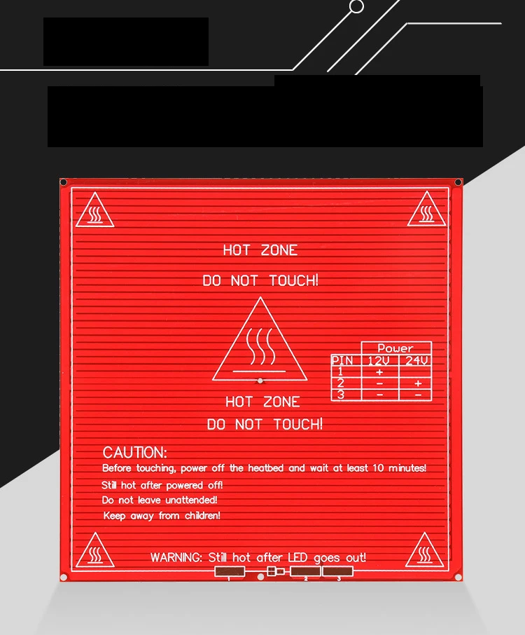 Red Heat Bed for 3D Printer 214mmx214mm Upgraded MK2B Heated Bed PCB Heatbed Dual 12V 24V Red MK2 HotBed For 3D Printer Parts (3)
