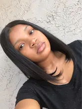 Malaika recto Bob corto frente de encaje pelucas de cabello humano 13x4 pelo brasileño peluca Bob contundente corte Bob pelucas con minimechones
