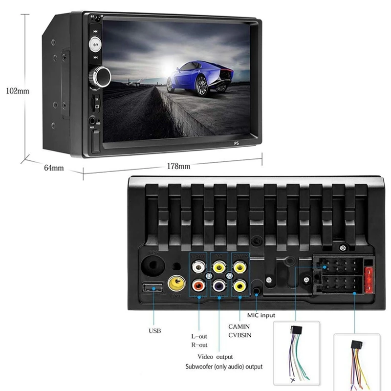 2 Din автомобильный стерео 7 дюймов HD свяжитесь Sn MP5 плеер Bluetooth FM радио Поддержка