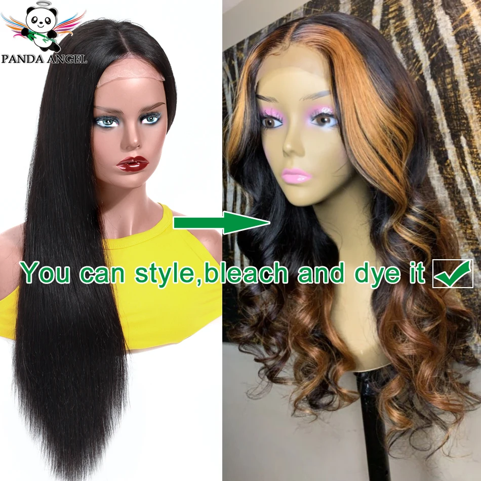  Panda 13x4 Lace Front Wigs 8-30inches Brazilian Straight Lace Front Wig 150% Density Pre Plucked 10